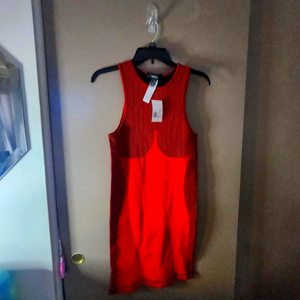 Red mini dress